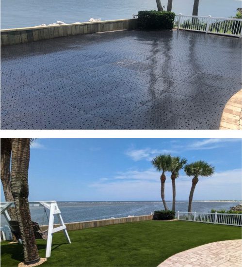easylock installation - before and after backyard