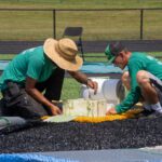 sports field logo installation