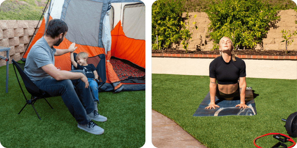 artificial turf installation, backyard applications